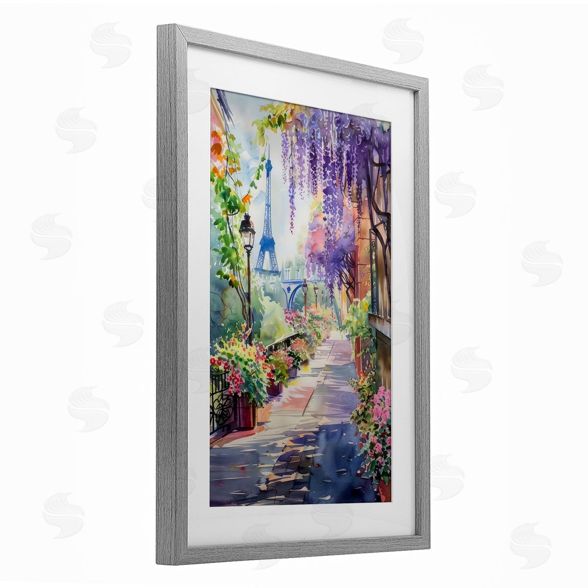 LSR Creative Studio Wisteria Walkway in Paris Canvas Wall Art Print