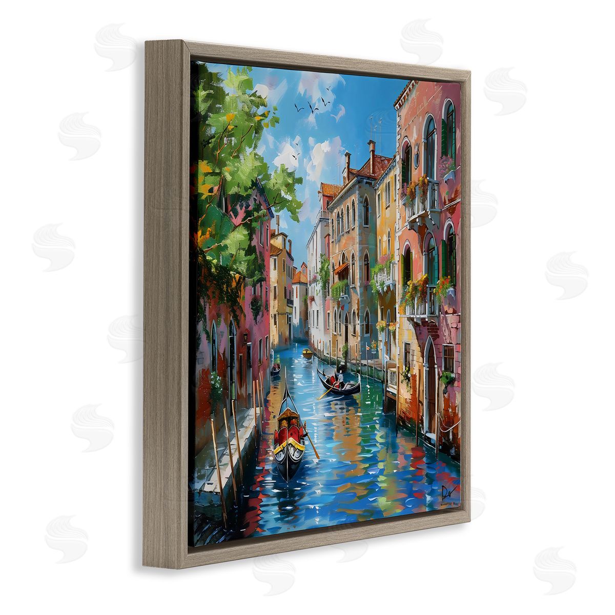 LSR Creative Studio Canal Boat Ride in City Canvas Wall Art Print