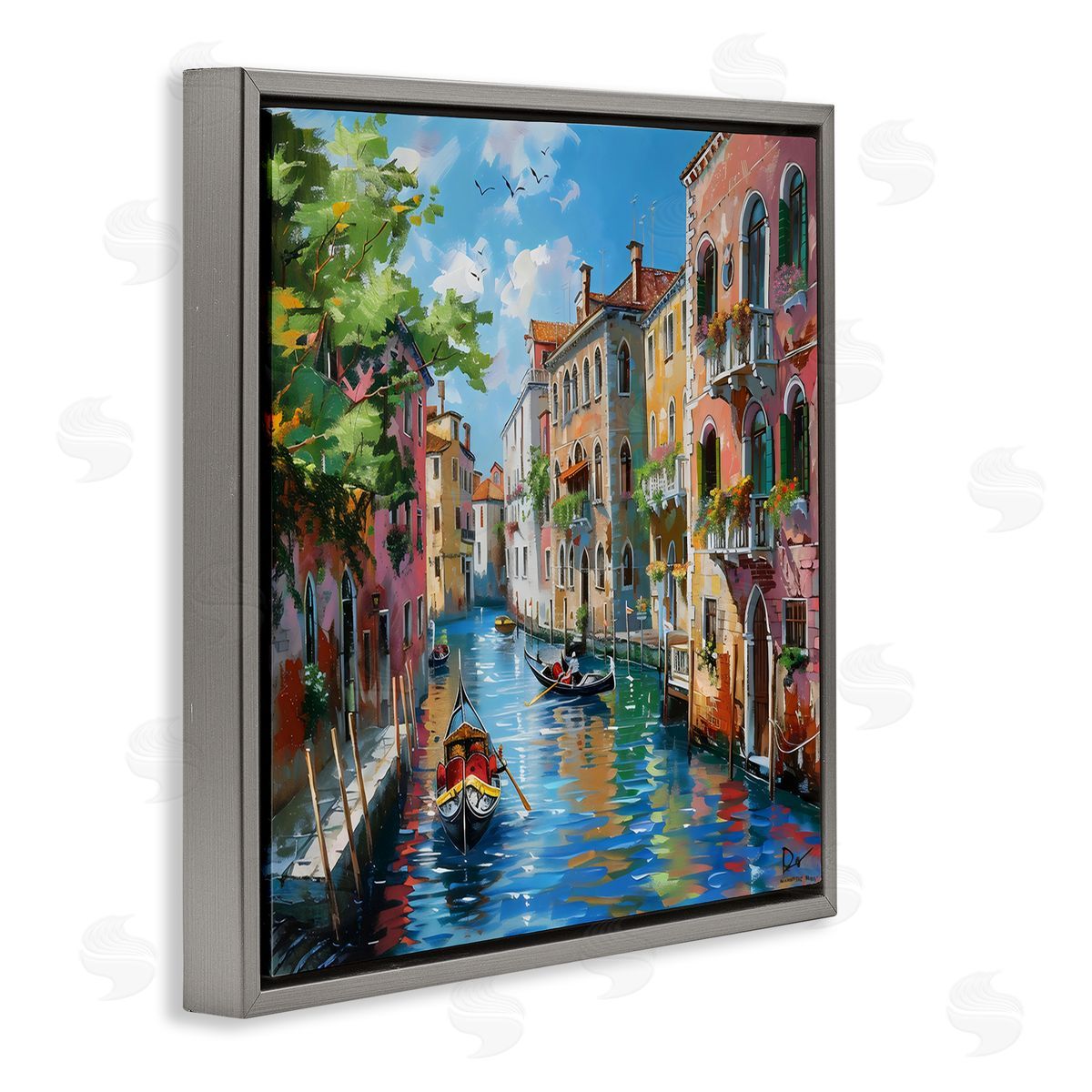 LSR Creative Studio Canal Boat Ride in City Canvas Wall Art Print