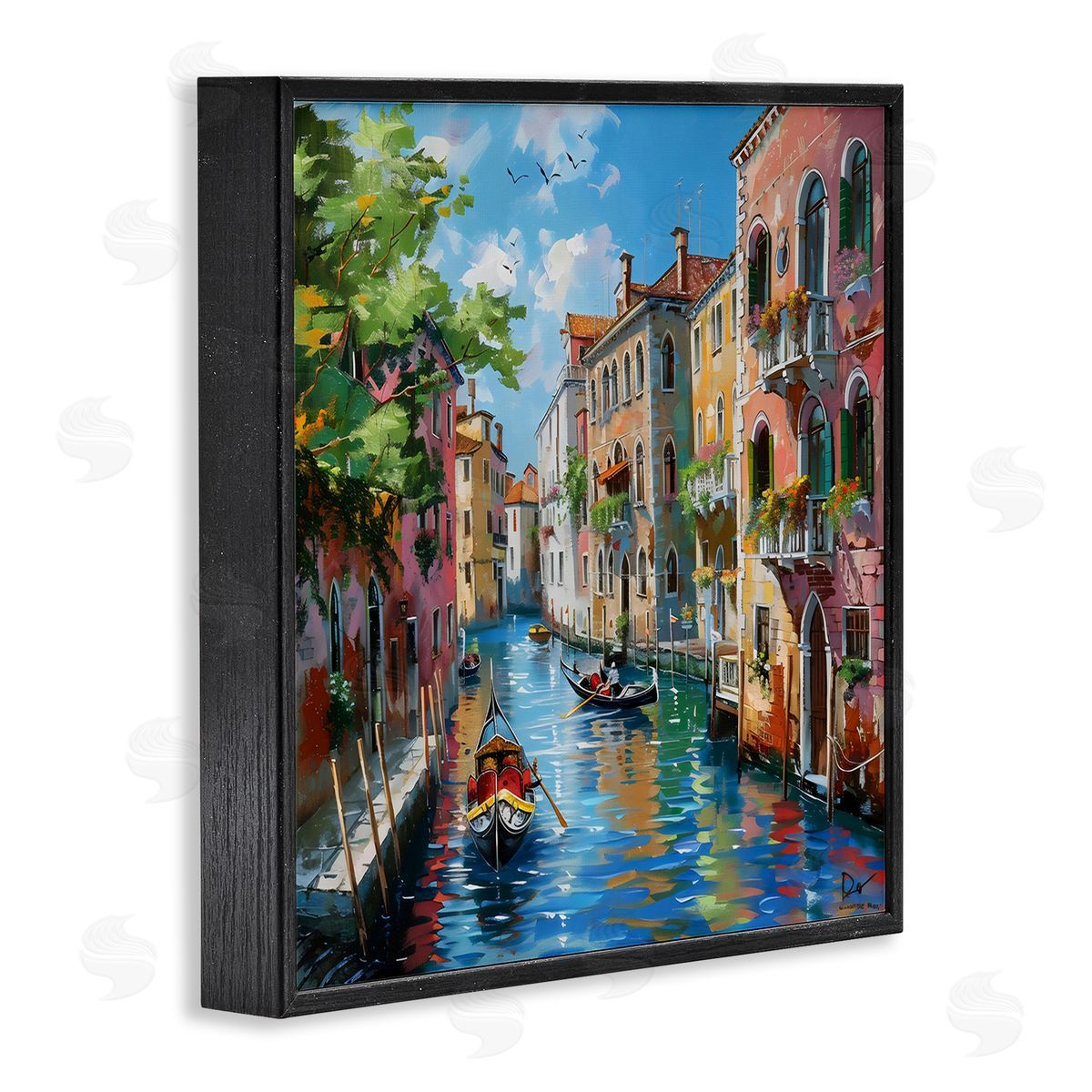 LSR Creative Studio Canal Boat Ride in City Canvas Wall Art Print
