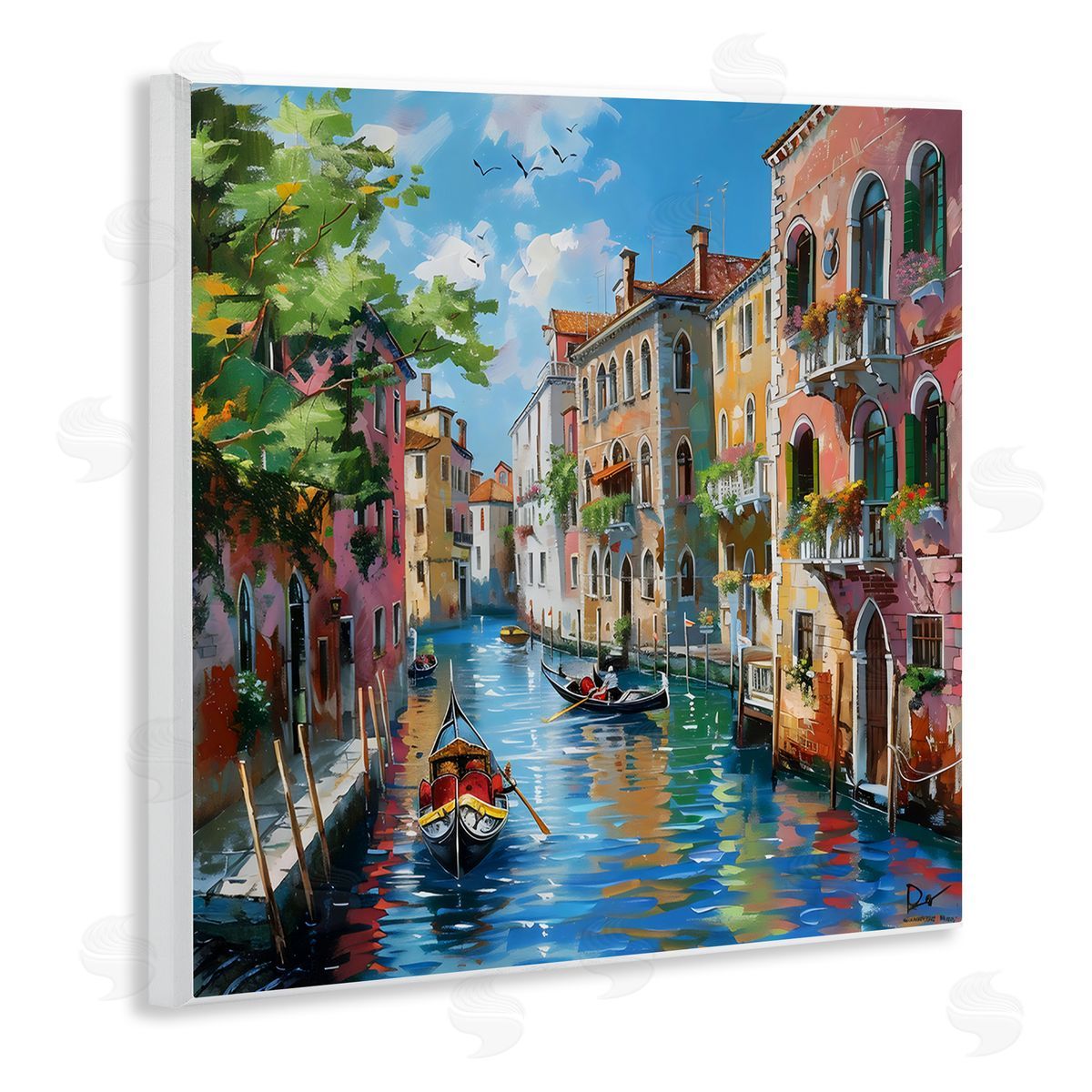LSR Creative Studio Canal Boat Ride in City Canvas Wall Art Print
