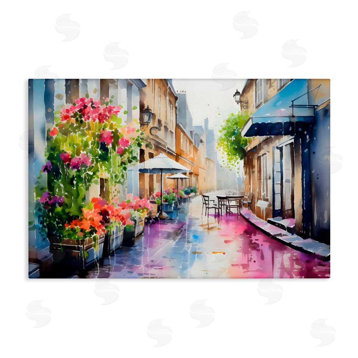 LSR Creative Studio Summer Street Scene Canvas Wall Art Print