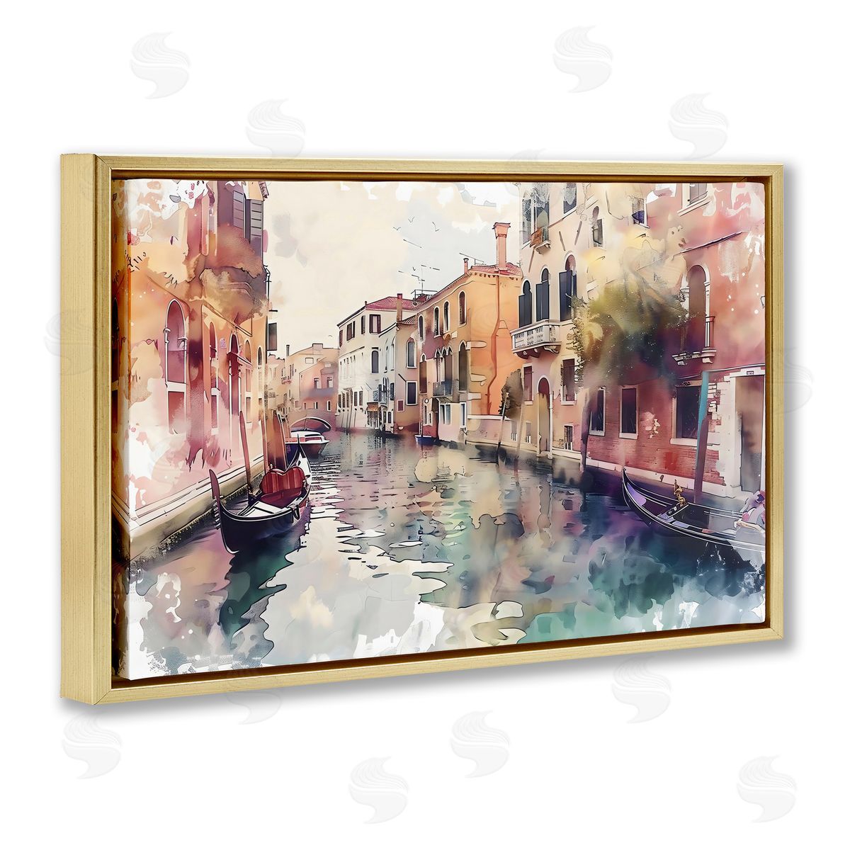 LSR Creative Studio Venice Canal Watercolor Style Canvas Wall Art Print