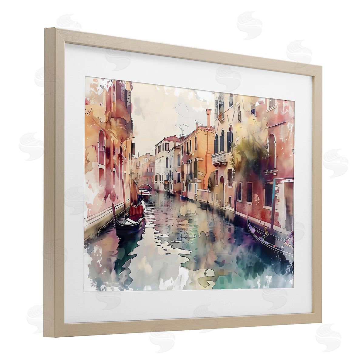 LSR Creative Studio Venice Canal Watercolor Style Canvas Wall Art Print
