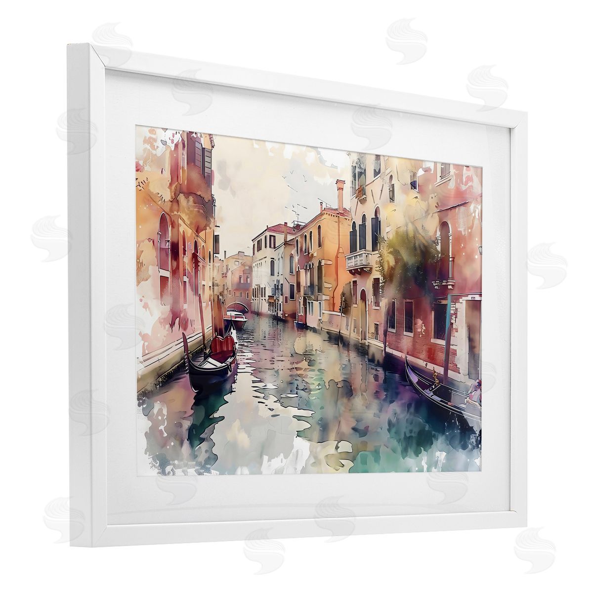 LSR Creative Studio Venice Canal Watercolor Style Canvas Wall Art Print