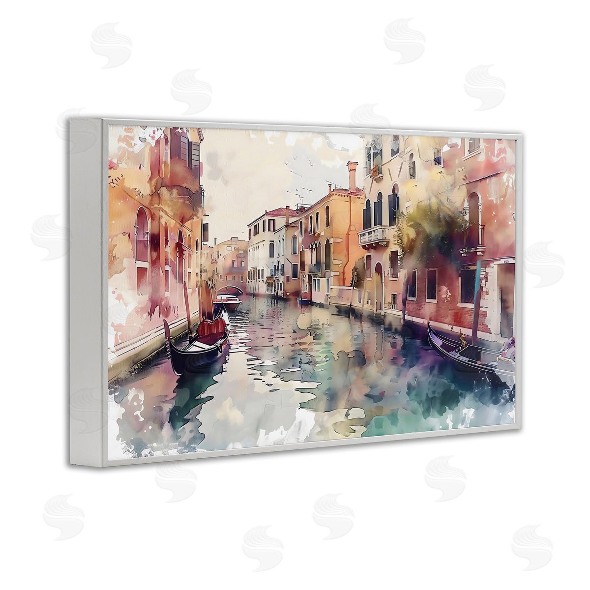 LSR Creative Studio Venice Canal Watercolor Style Canvas Wall Art Print