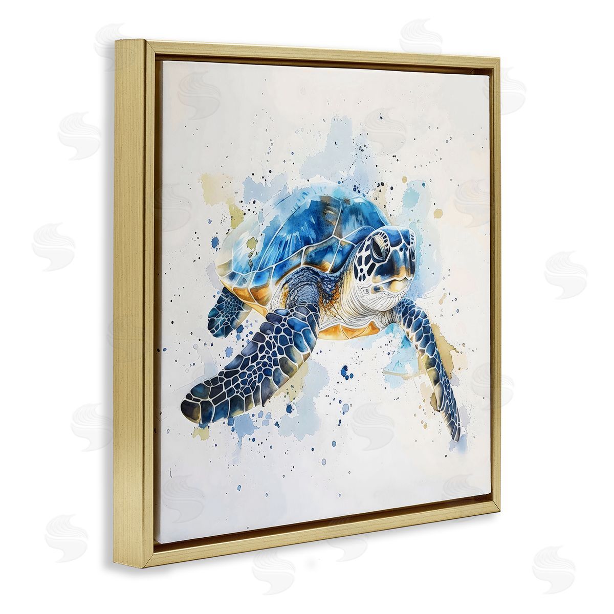 LSR Creative Studio | Blue Sea Turtle with Splatter