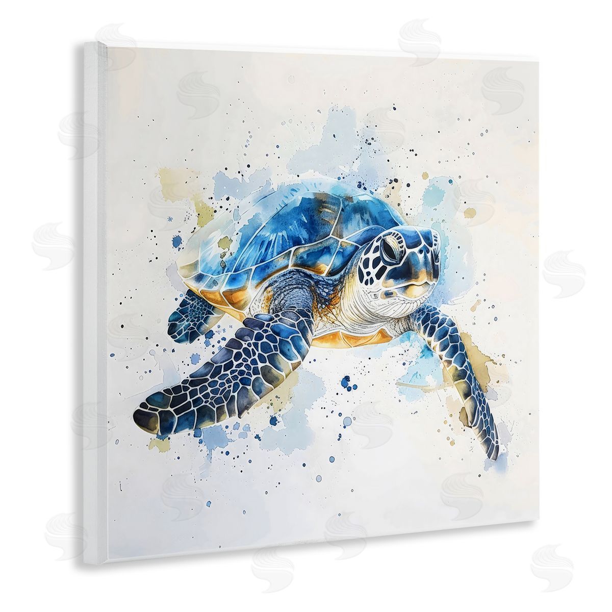 LSR Creative Studio | Blue Sea Turtle with Splatter