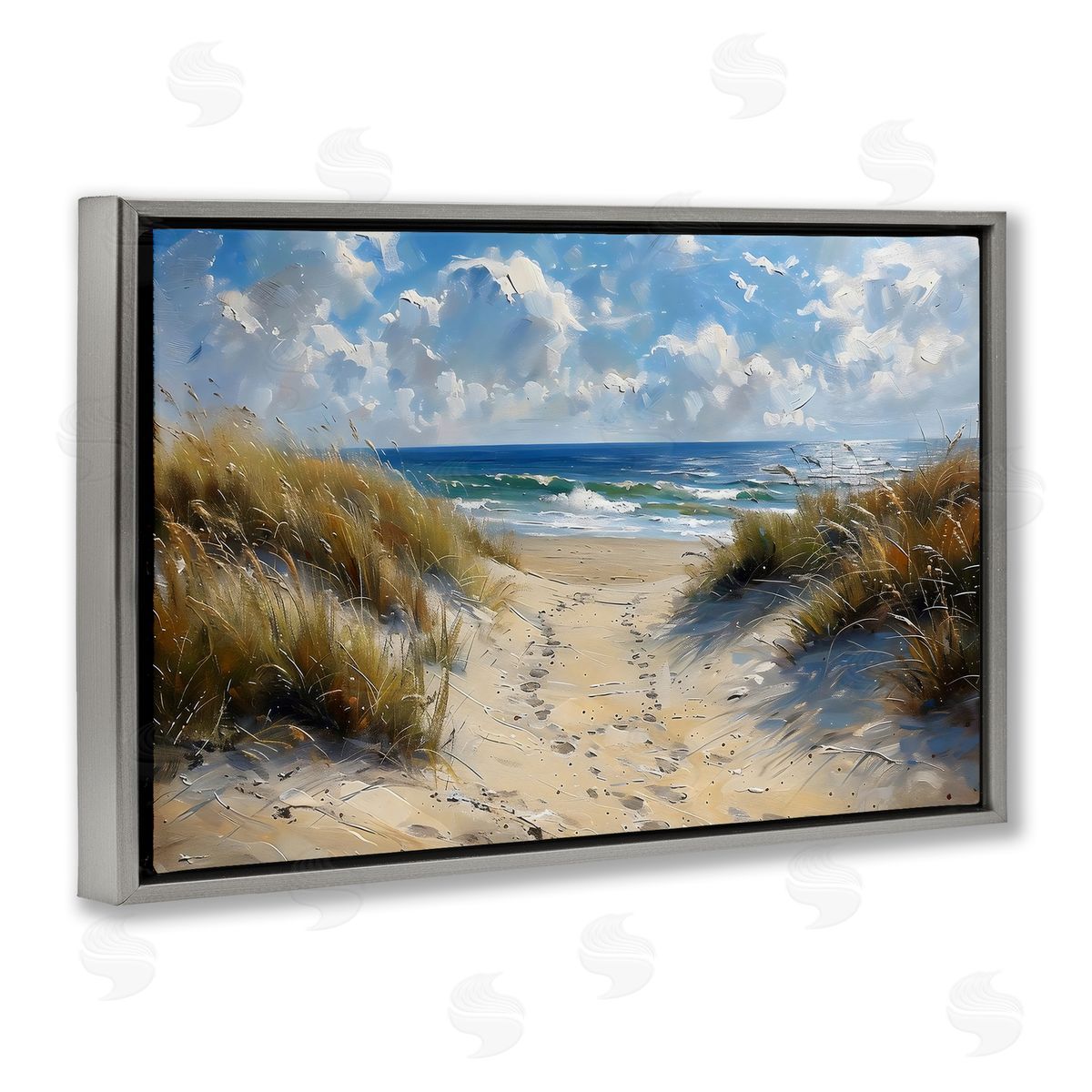 LSR Creative Studio Seaside Pathway Footprints Canvas Wall Art Print