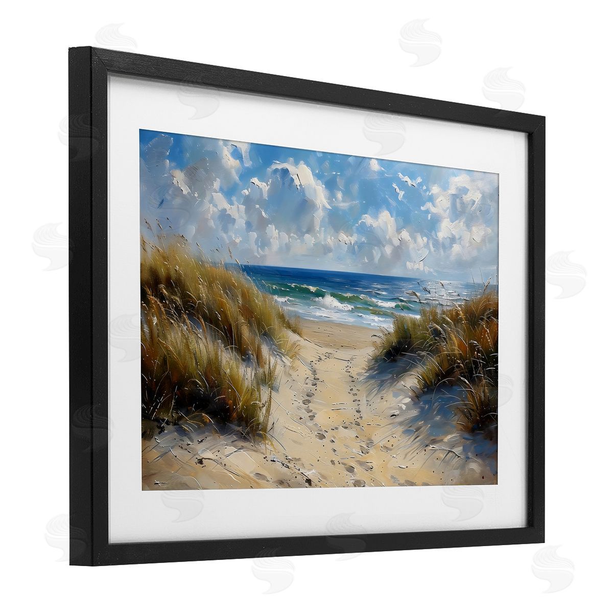 LSR Creative Studio Seaside Pathway Footprints Canvas Wall Art Print