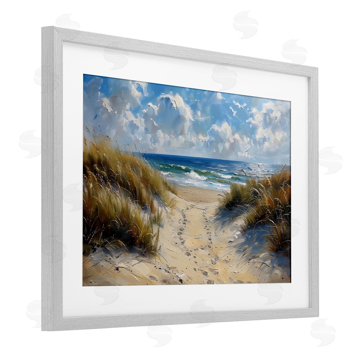 LSR Creative Studio Seaside Pathway Footprints Canvas Wall Art Print