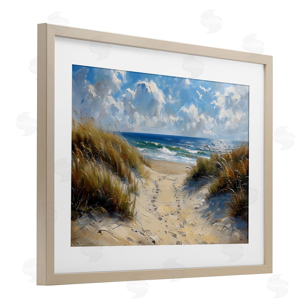 LSR Creative Studio Seaside Pathway Footprints Canvas Wall Art Print