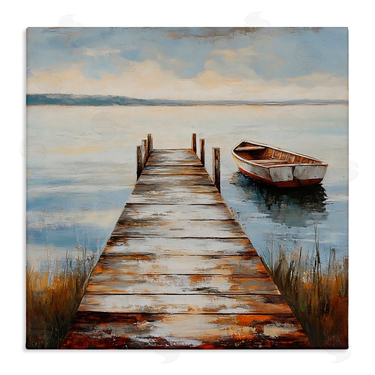 LSR Creative Studio Shimmering Lake Seascape Canvas Wall Art Print