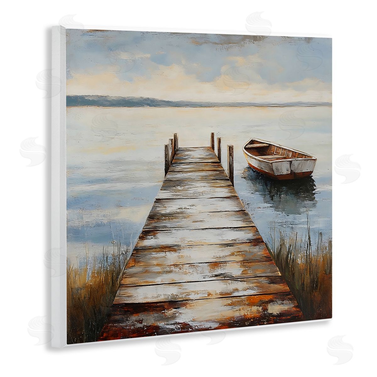 LSR Creative Studio Shimmering Lake Seascape Canvas Wall Art Print