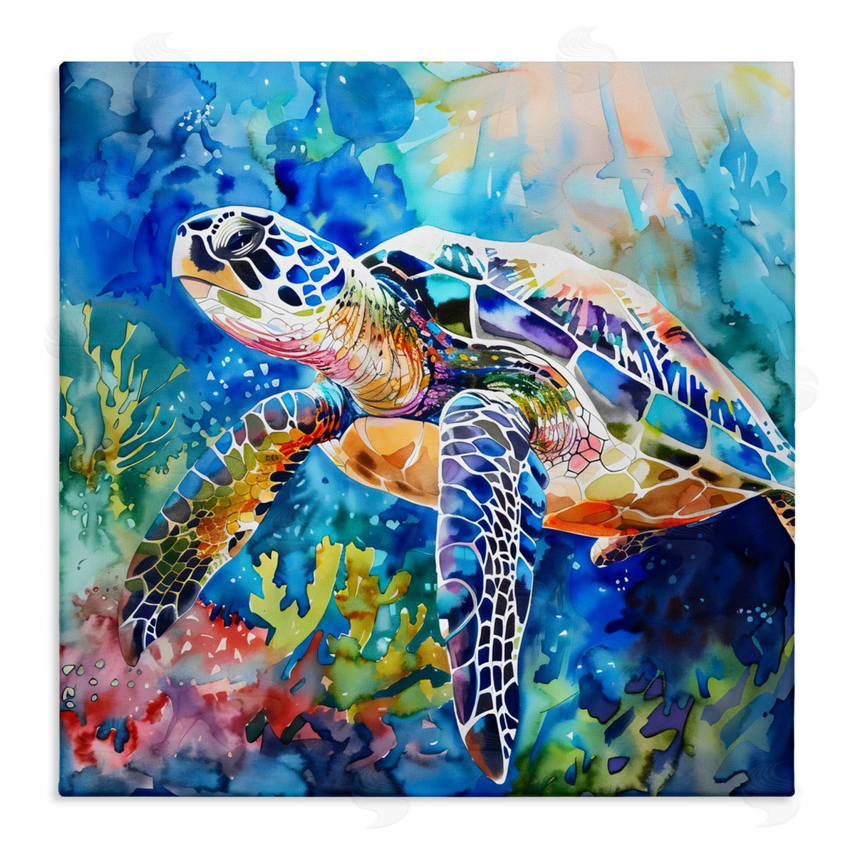 LSR Creative Studio Rainbow Turtle Reef Canvas Wall Art Print