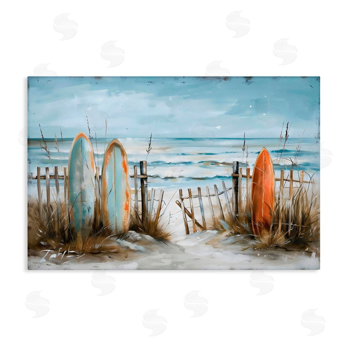 LSR Creative Studio Coastal Surf Summer View Canvas Wall Art Print