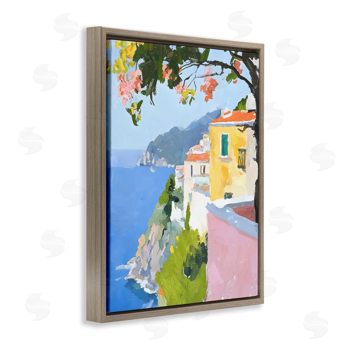 Riley B Coastal Italian Sea View Canvas Wall Art Print