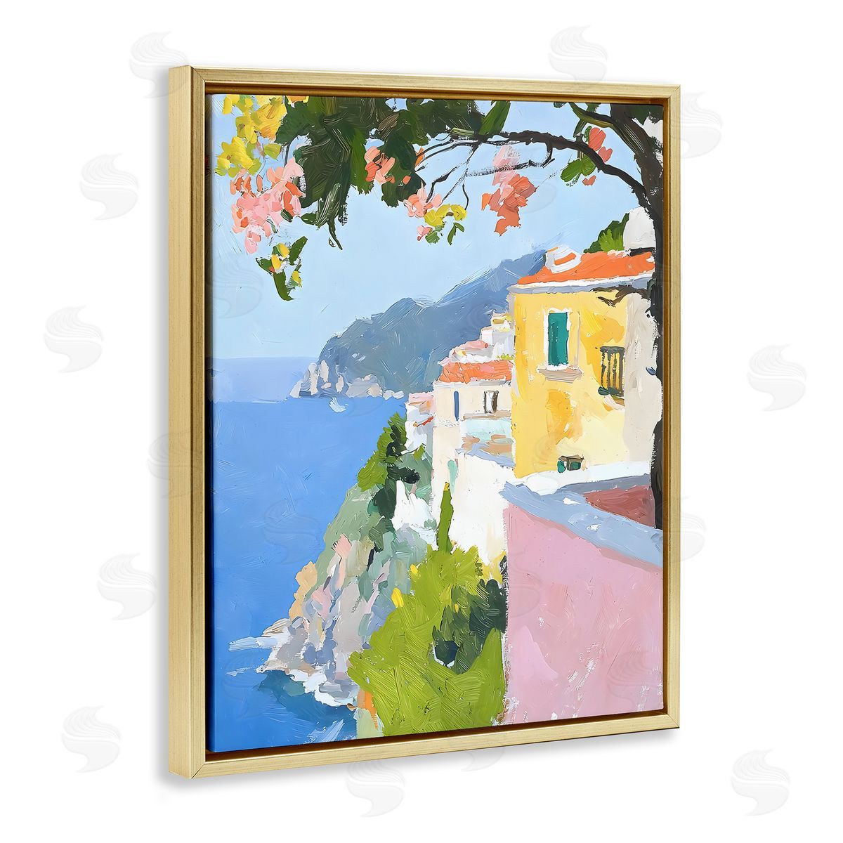 Riley B Coastal Italian Sea View Canvas Wall Art Print