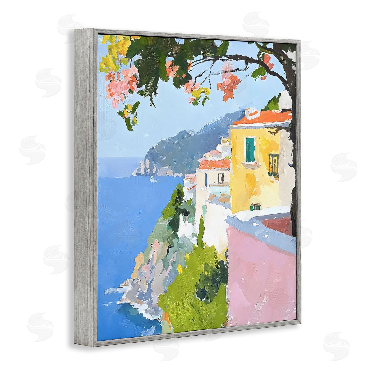 Riley B Coastal Italian Sea View Canvas Wall Art Print