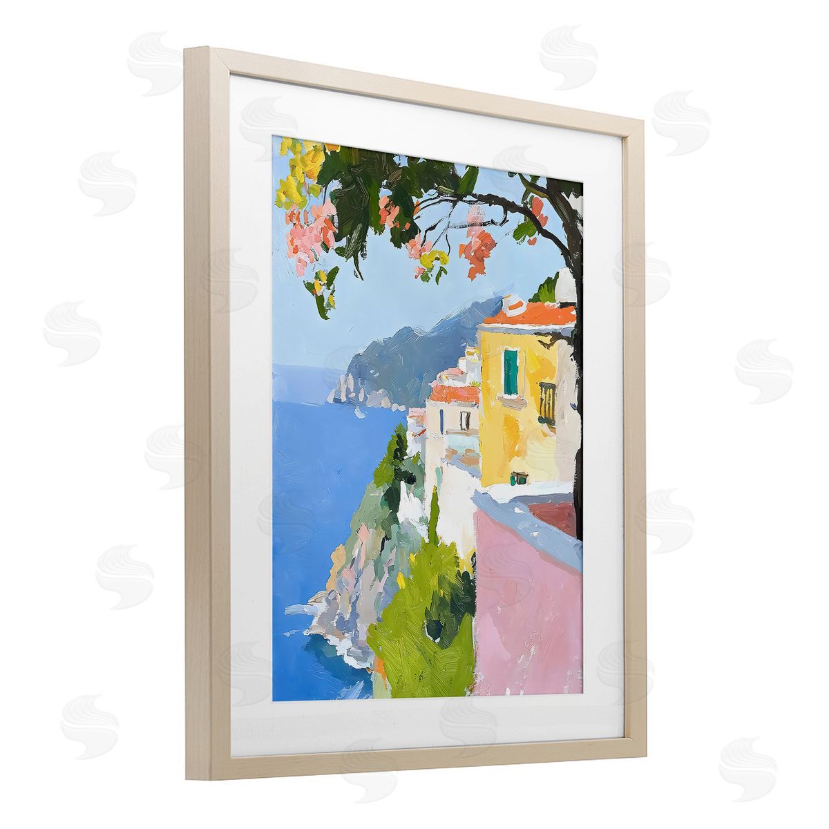 Riley B Coastal Italian Sea View Canvas Wall Art Print