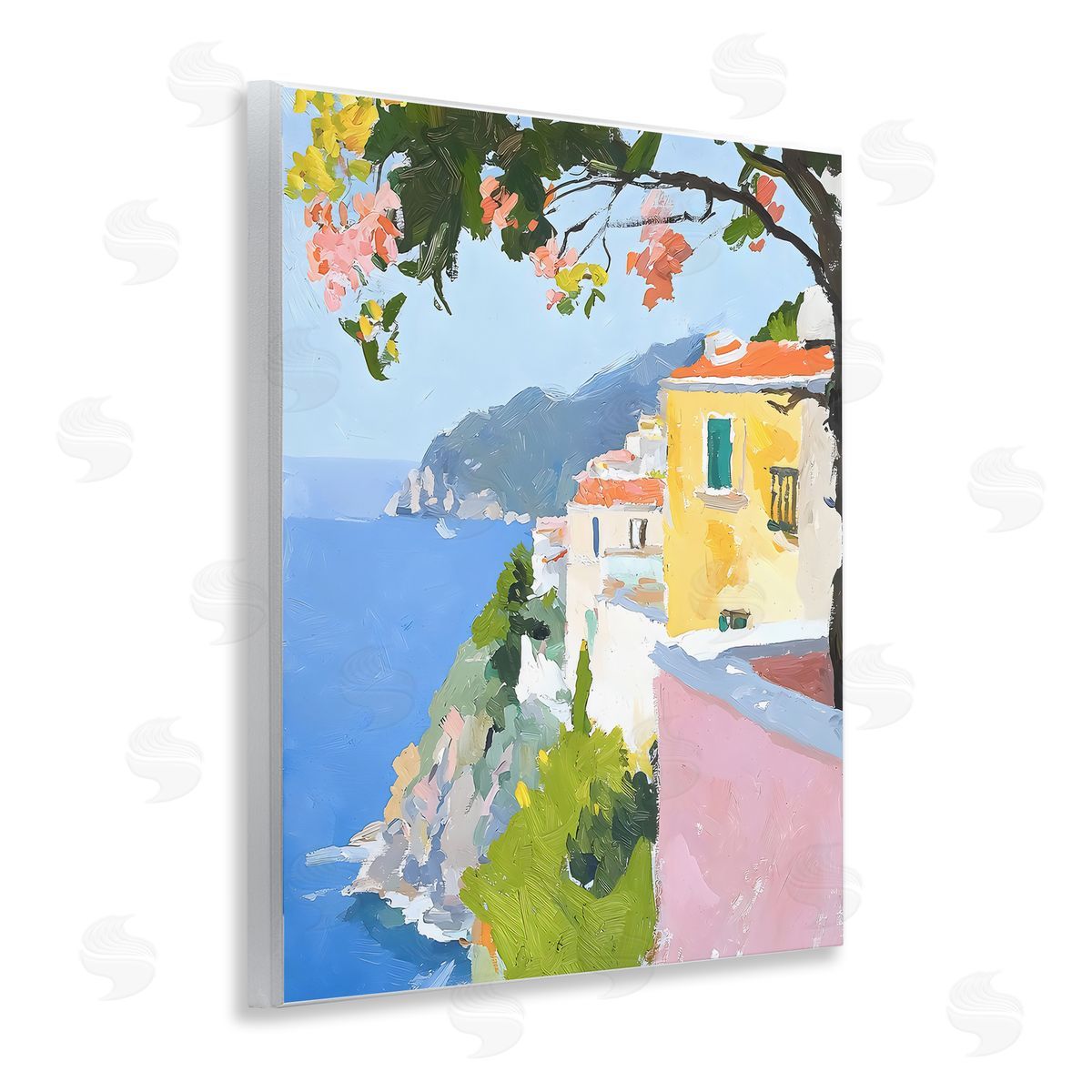 Riley B Coastal Italian Sea View Canvas Wall Art Print