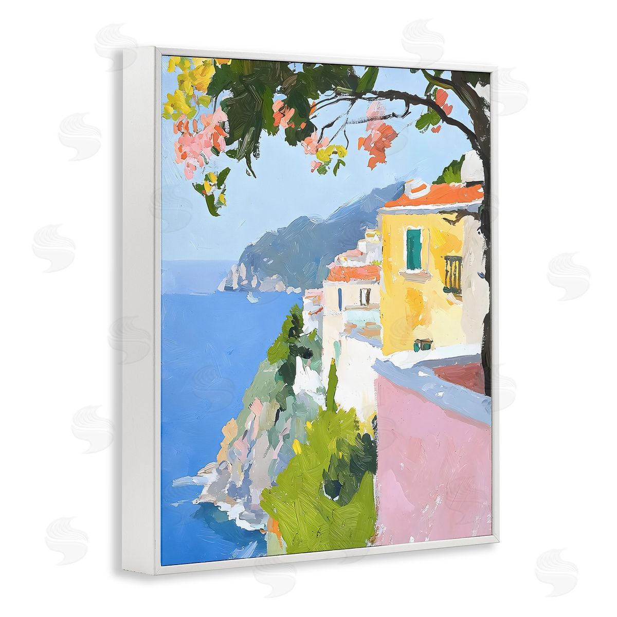 Riley B Coastal Italian Sea View Canvas Wall Art Print