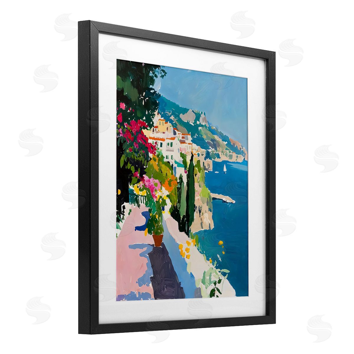 Riley B Coastal Italian Balcony Canvas Wall Art Print