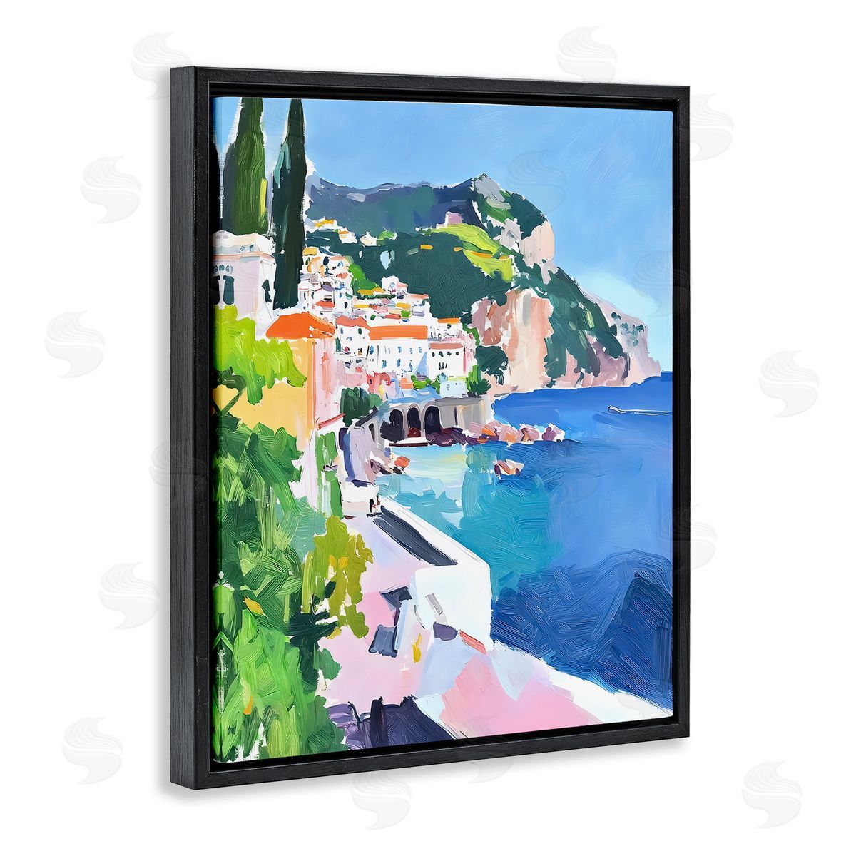 Riley B Colorful Italian Coast Canvas Wall Art Print