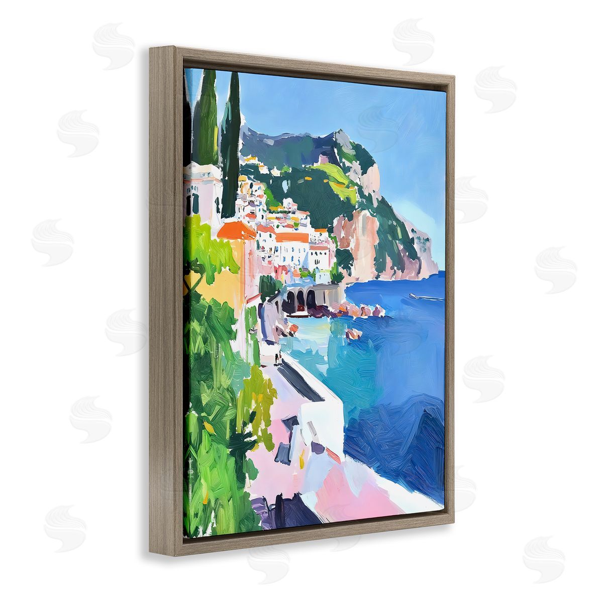 Riley B Colorful Italian Coast Canvas Wall Art Print