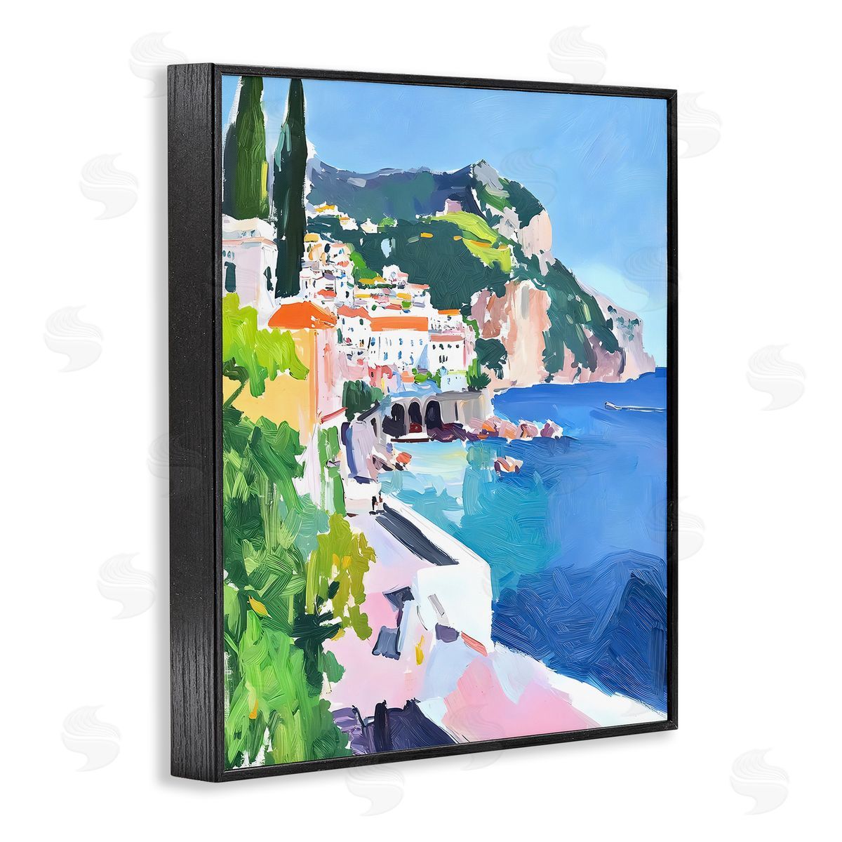 Riley B Colorful Italian Coast Canvas Wall Art Print