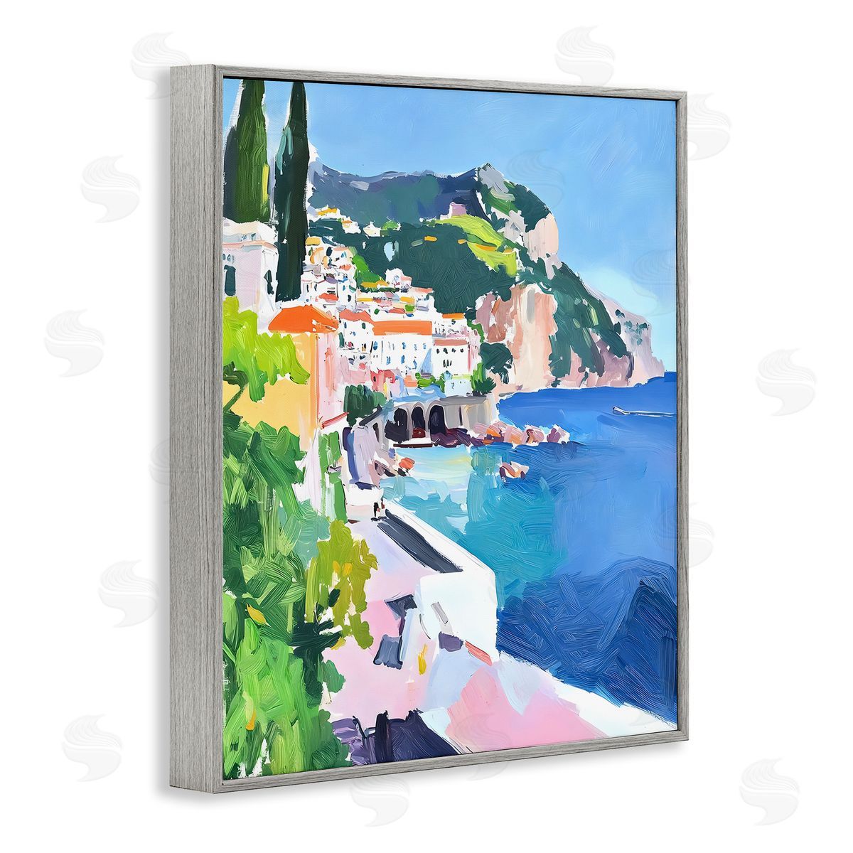 Riley B Colorful Italian Coast Canvas Wall Art Print