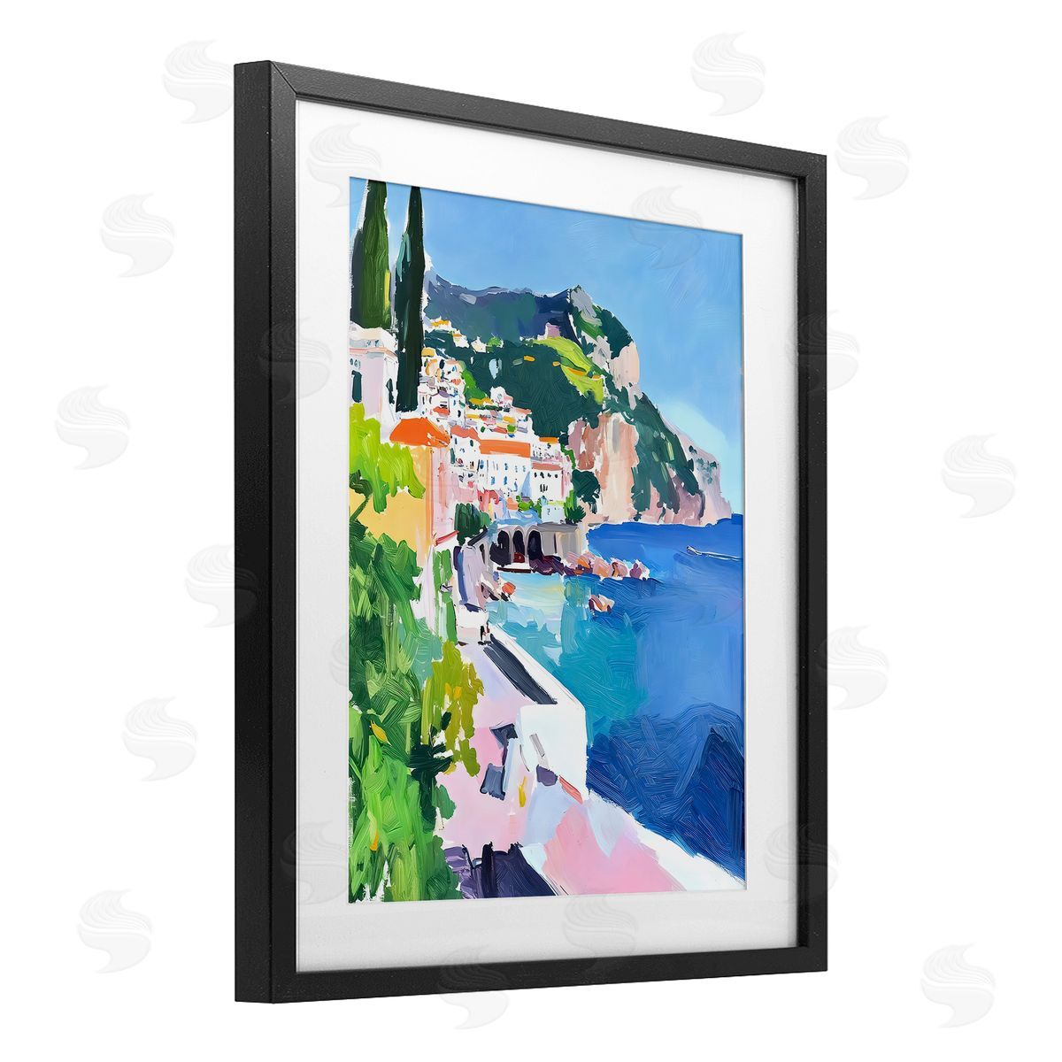 Riley B Colorful Italian Coast Canvas Wall Art Print