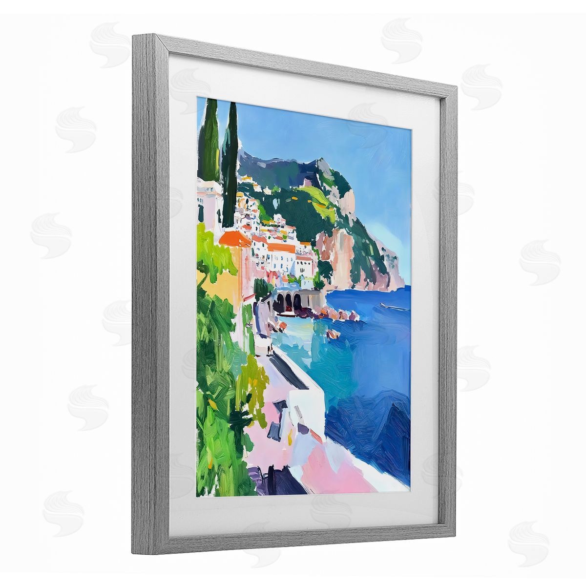 Riley B Colorful Italian Coast Canvas Wall Art Print