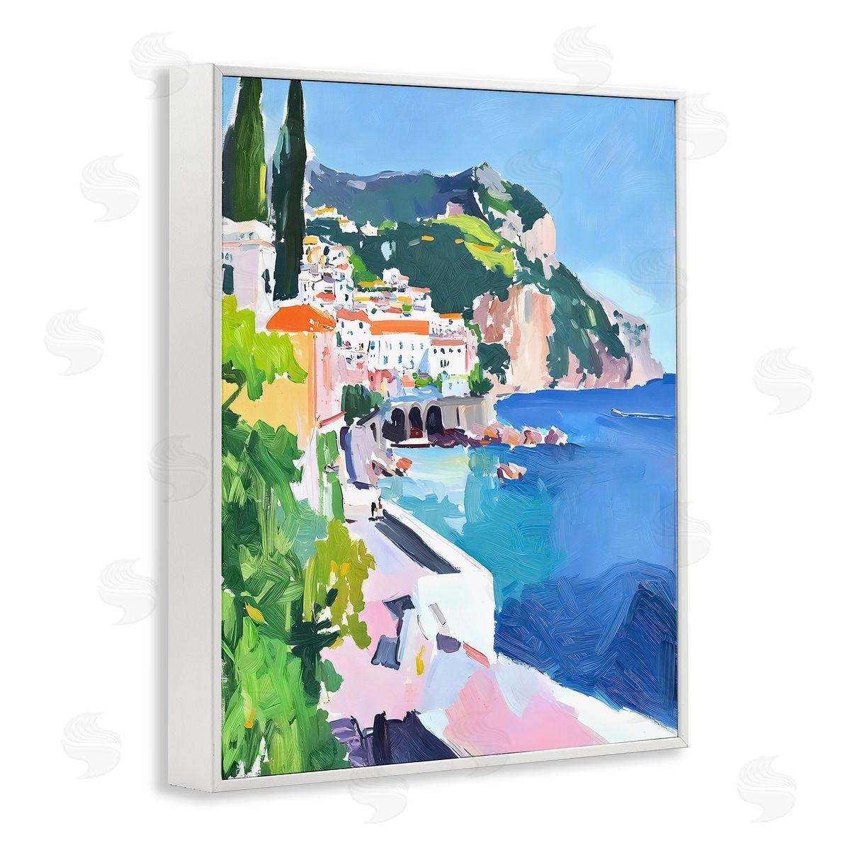 Riley B Colorful Italian Coast Canvas Wall Art Print