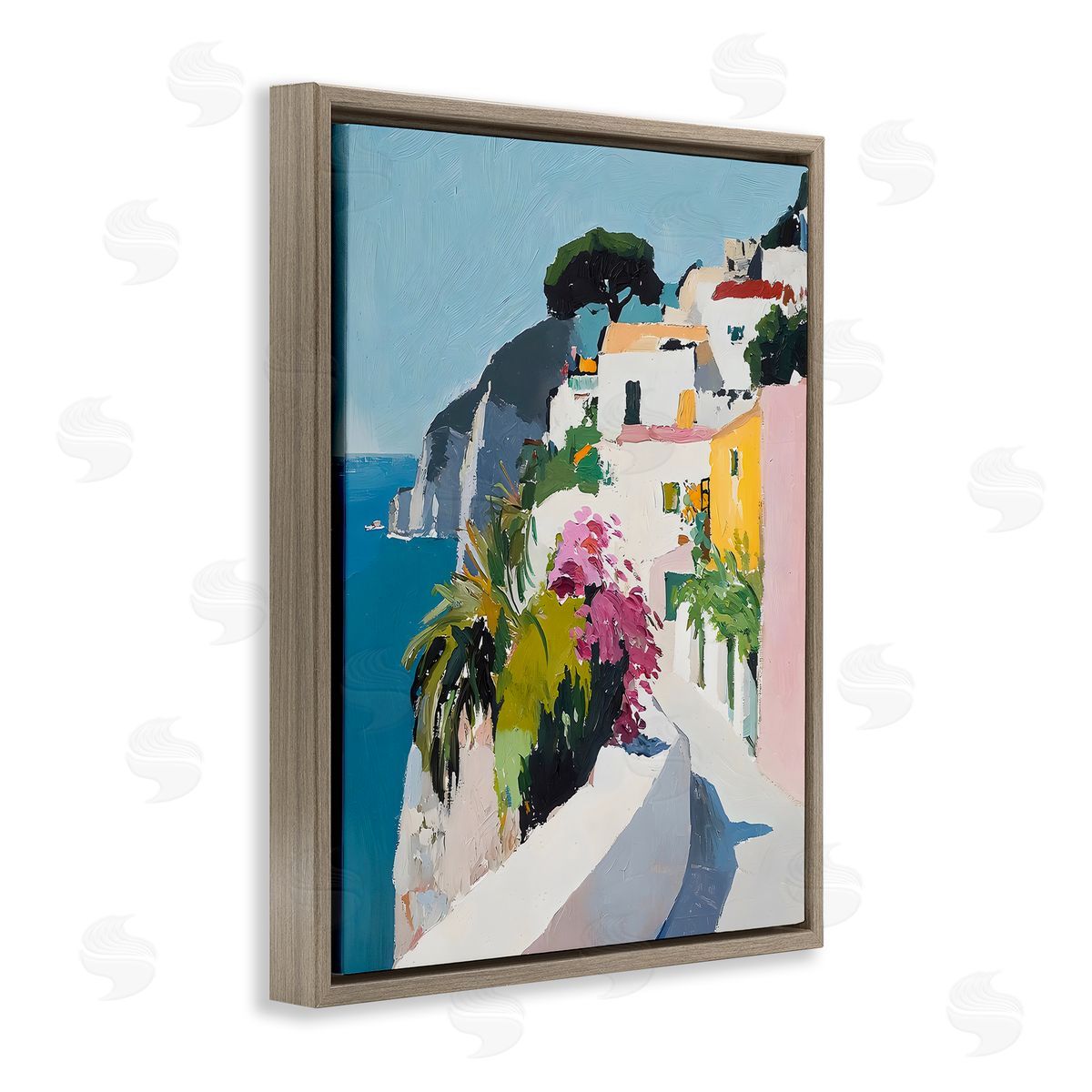 Riley B Italian Coast Walkway Canvas Wall Art Print