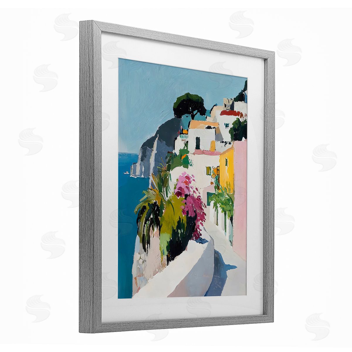 Riley B Italian Coast Walkway Canvas Wall Art Print