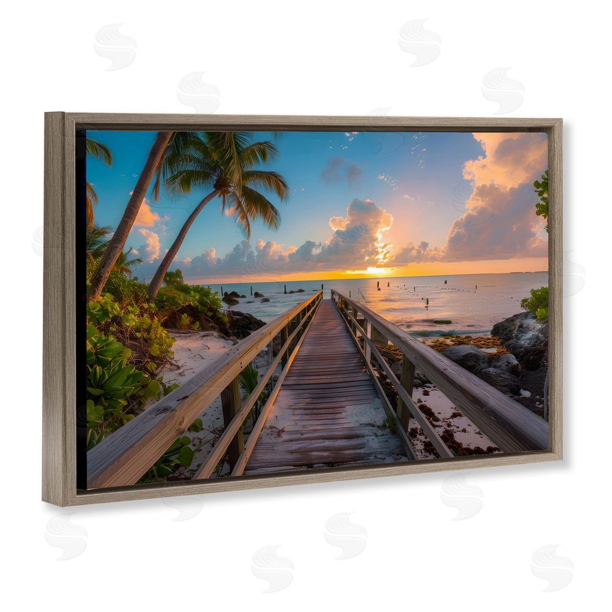 LSR Creative Studio Tropical Beach Dock Canvas Wall Art Print