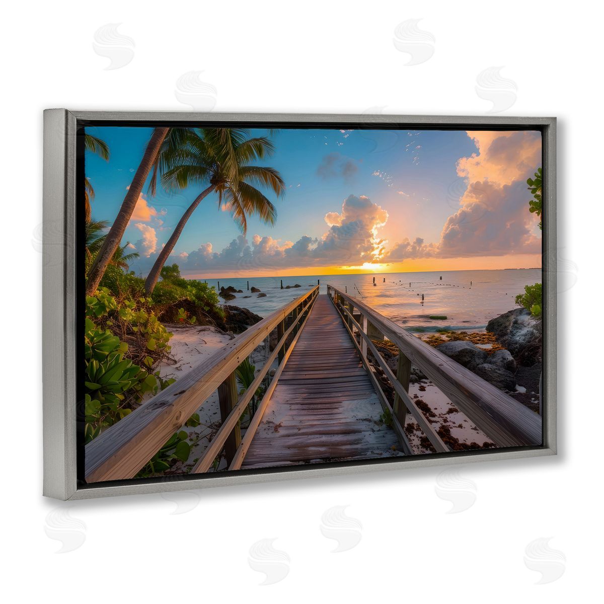LSR Creative Studio Tropical Beach Dock Canvas Wall Art Print