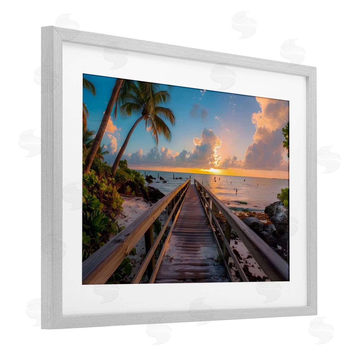 LSR Creative Studio Tropical Beach Dock Canvas Wall Art Print