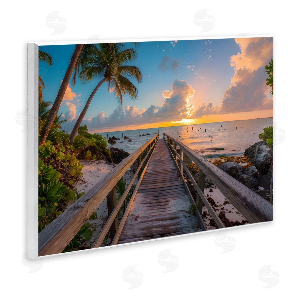 LSR Creative Studio Tropical Beach Dock Canvas Wall Art Print