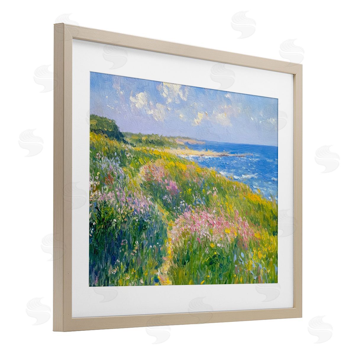 Petal Prints Design Impressionist Smudged Coast Canvas Wall Art Print