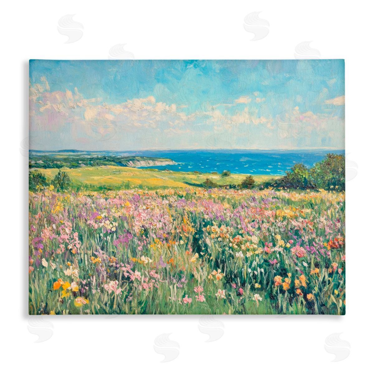 Petal Prints Design Lilac Coast Seascape Canvas Wall Art Print
