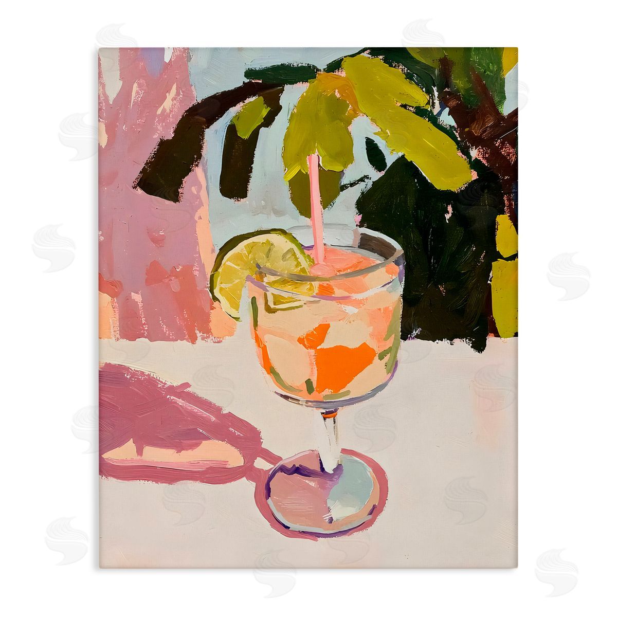 Riley B Tropical Summer Cocktail Canvas Wall Art Print