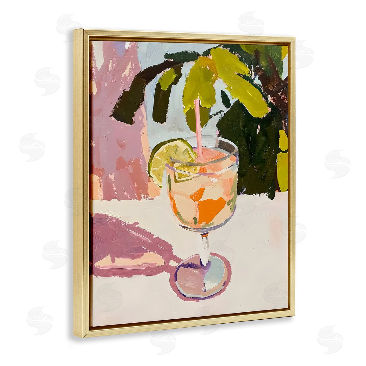 Riley B Tropical Summer Cocktail Canvas Wall Art Print