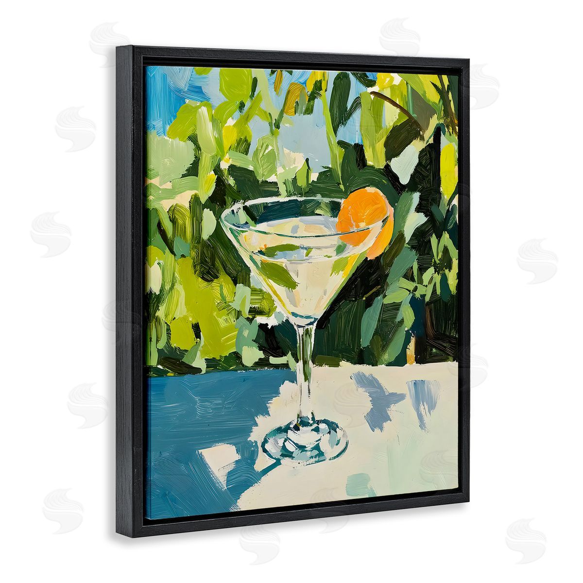 Riley B Summer Cocktail with Orange Canvas Wall Art Print