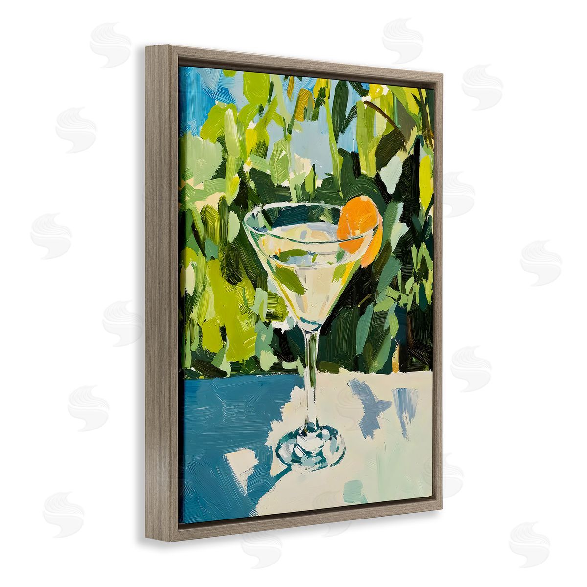 Riley B Summer Cocktail with Orange Canvas Wall Art Print