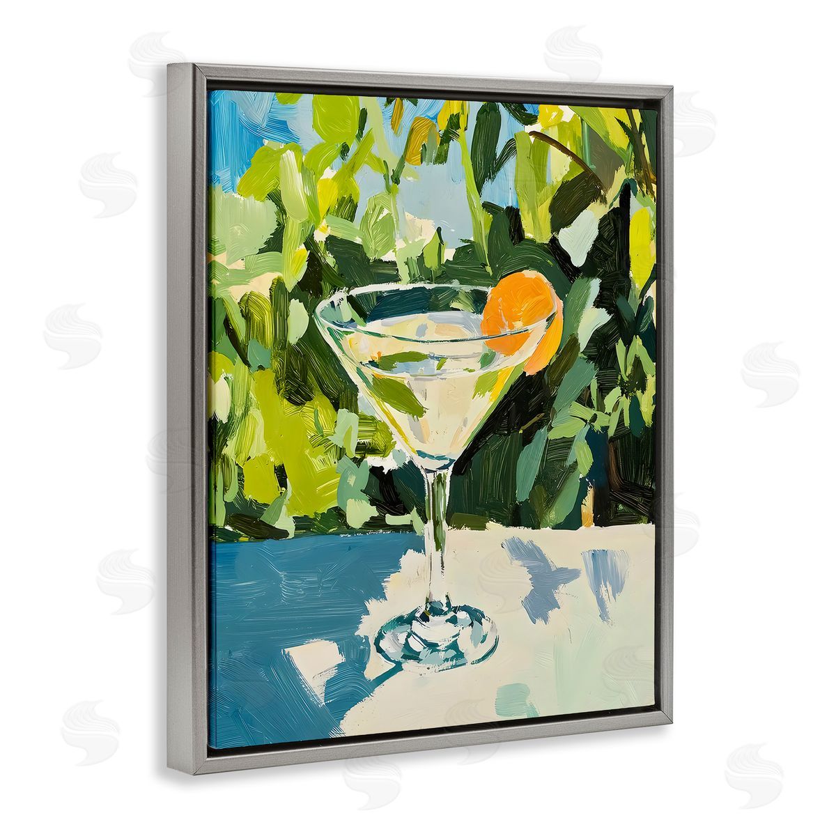 Riley B Summer Cocktail with Orange Canvas Wall Art Print