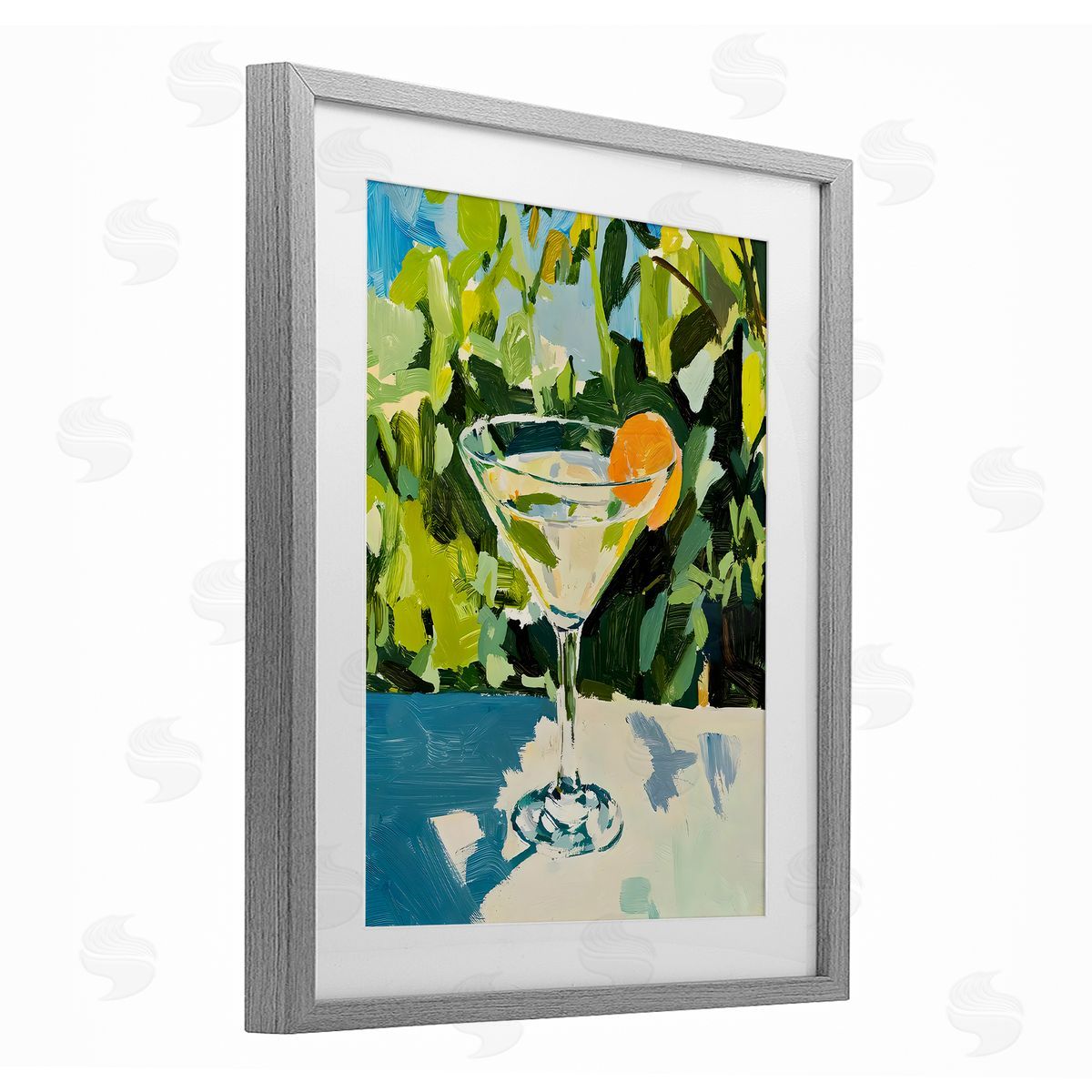 Riley B Summer Cocktail with Orange Canvas Wall Art Print