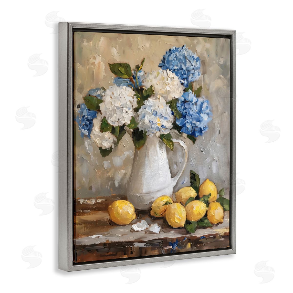 LSR Creative Studio Hydrangeas and Citrus Still Life Canvas Wall Art Print