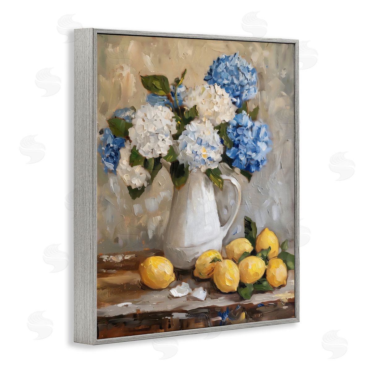 LSR Creative Studio Hydrangeas and Citrus Still Life Canvas Wall Art Print